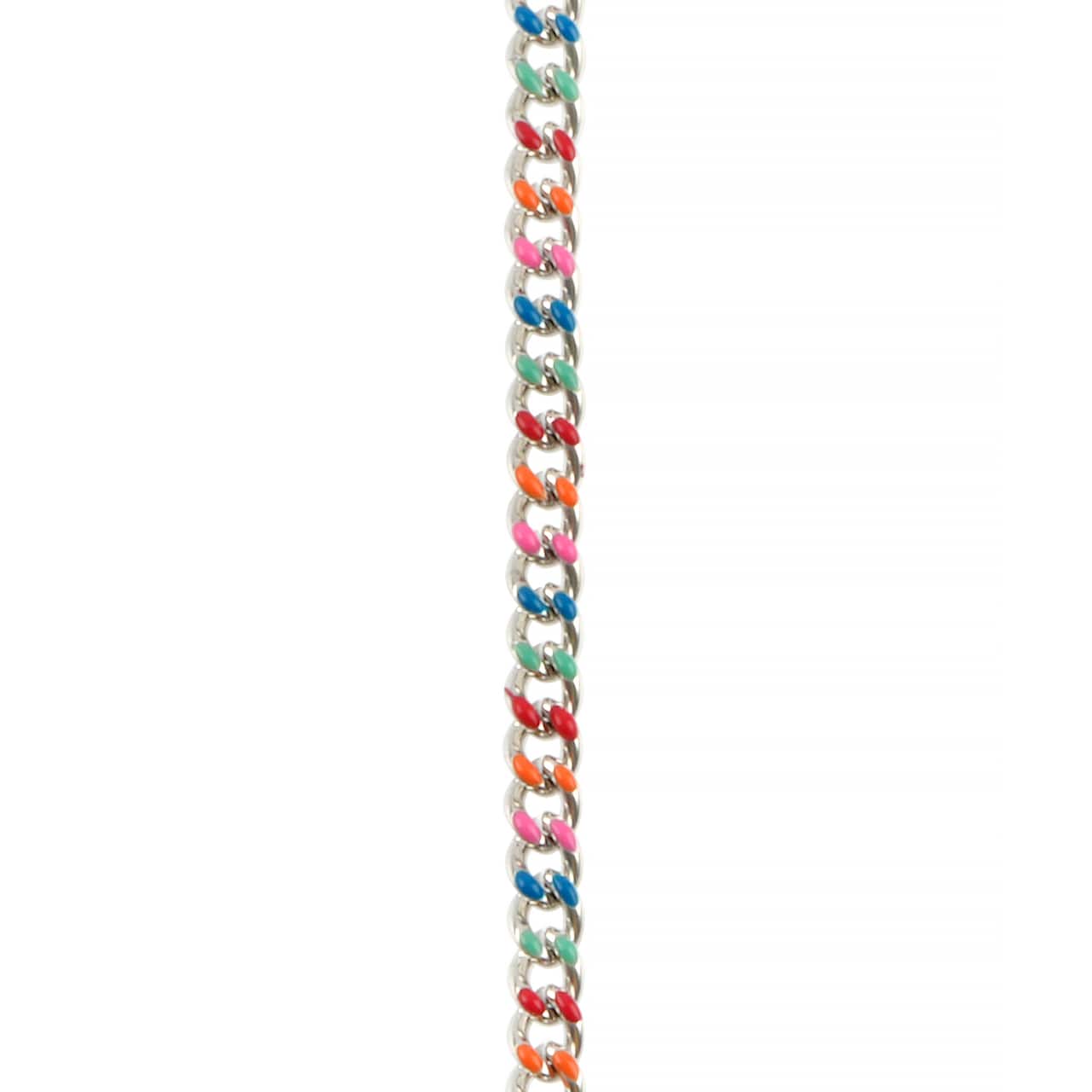 6 Pack: 18" Rhodium Enamel Curb Chain by Bead Landing™